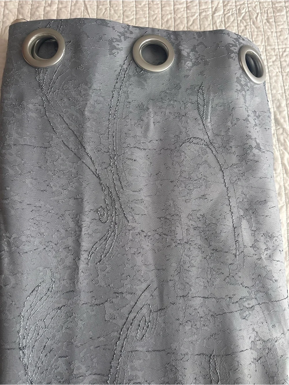 Custom Made Silver Gray Grommet Top Curtain Panel Pair (W54x L94 each)